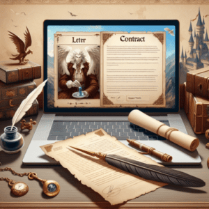 Plantillas de contratos cartas y documentos en el juego